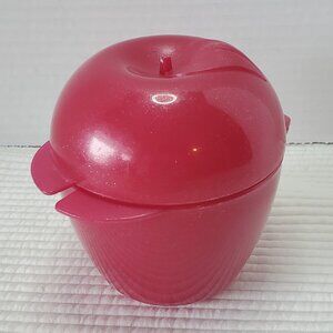 Tupperware Apple Keeper Forget Me Not Red Fruit Storage Container Hinged Lunch
